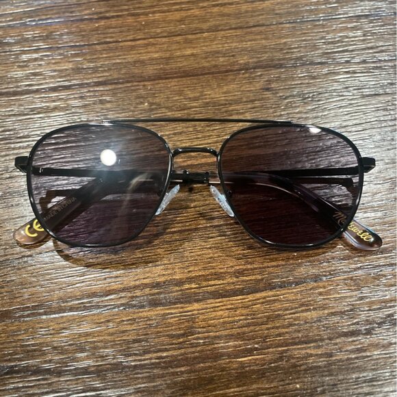 Madewell Aviator Wire Frame Sunglasses Black Tortoise - Picture 1 of 9